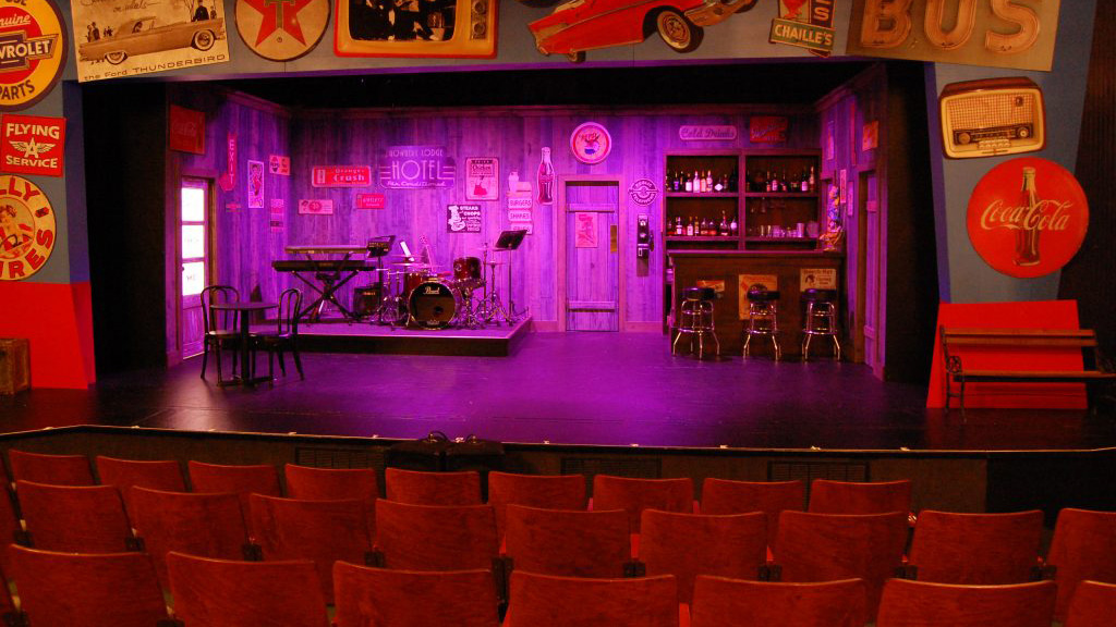 the set of Pump Boys and Dinettes in the George C. Meyer Performing Arts Center